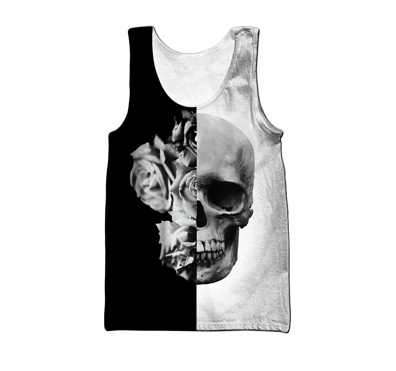Black And White -Skull And Roses 3D All Over Printed Unisex Shirts TNA12172025