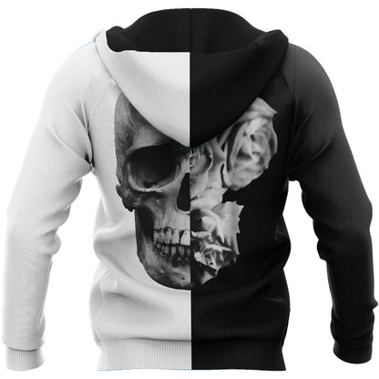 Black And White -Skull And Roses 3D All Over Printed Unisex Shirts TNA12172025