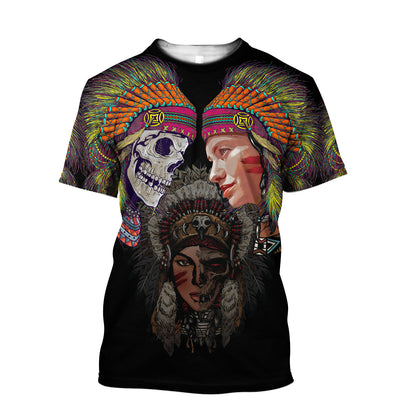 Native Girl And Skull Hoodie For Men And Women MH18122003HHJJ