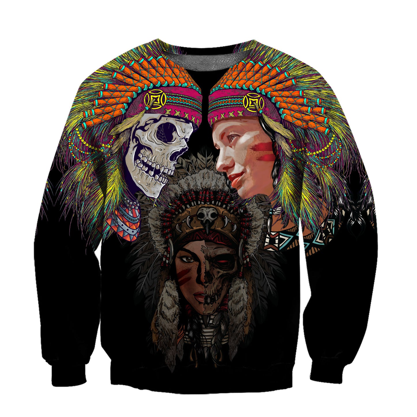 Native Girl And Skull Hoodie For Men And Women MH18122003HHJJ
