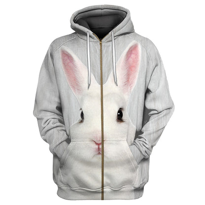 White Cute Rabbit Shirts For Men And Women MH21122003