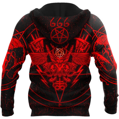 Red Magic Satanic Skulls Hoodie For Men And Women TNA12212015HH