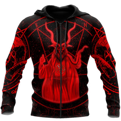 Red Magic Satanic Skulls Hoodie For Men And Women TNA12212015HH