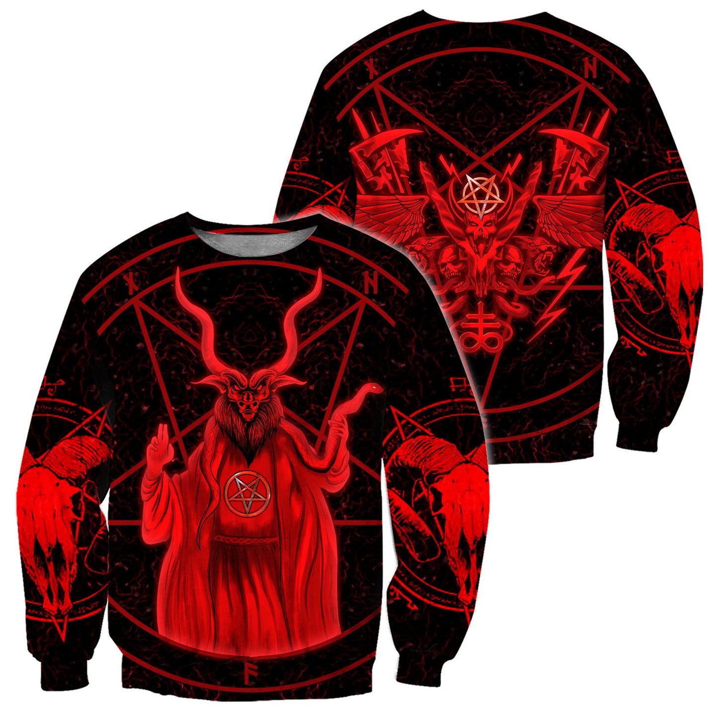Red Magic Satanic Skulls Hoodie For Men And Women TNA12212015HH