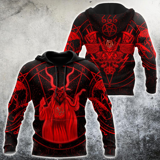 Red Magic Satanic Skulls Hoodie For Men And Women TNA12212015HH