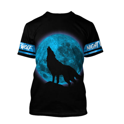 Blue Wolf 3D All Over Printed Unisex Shirts