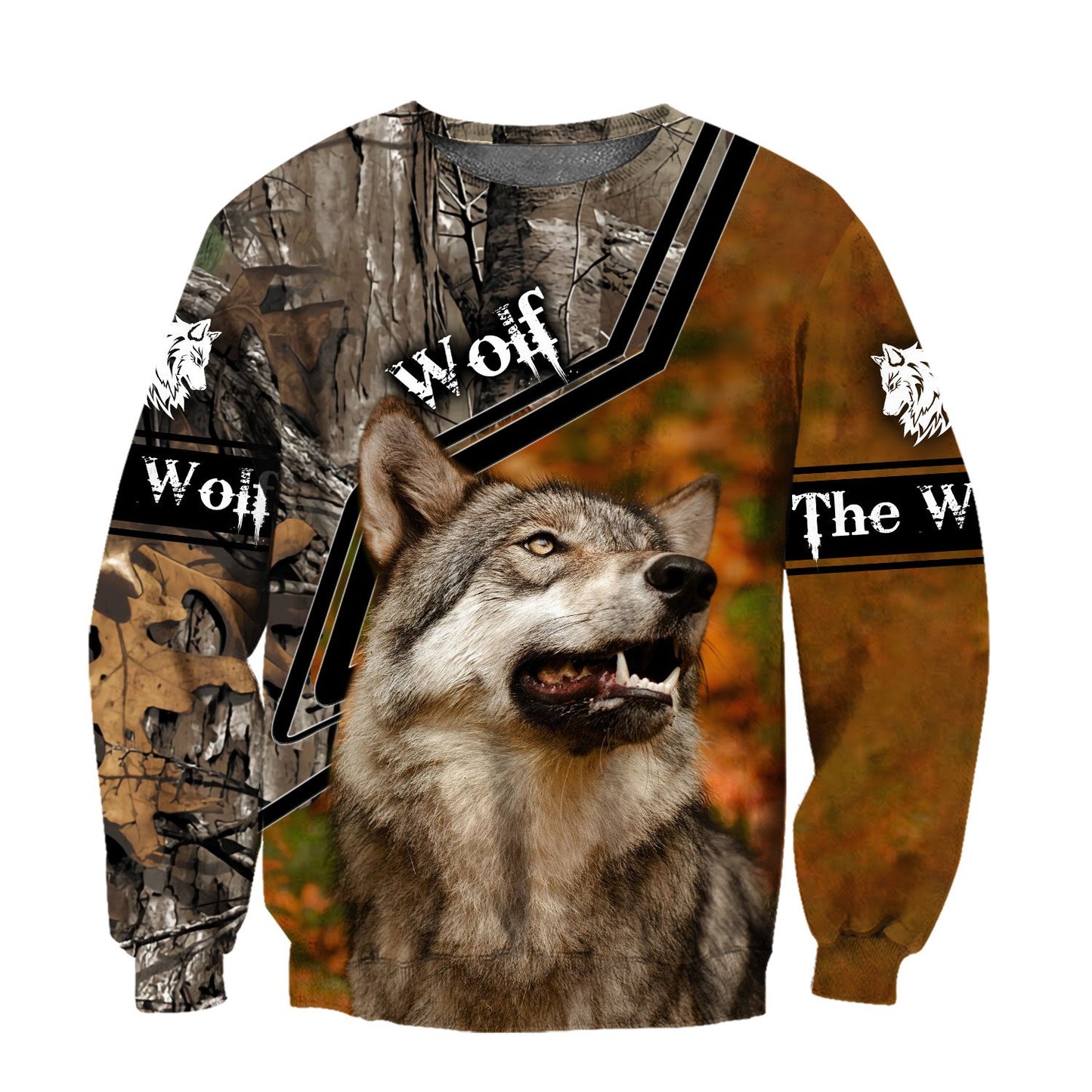 Gray Wolf 3D All Over Printed Unisex Deluxe Hoodie ML