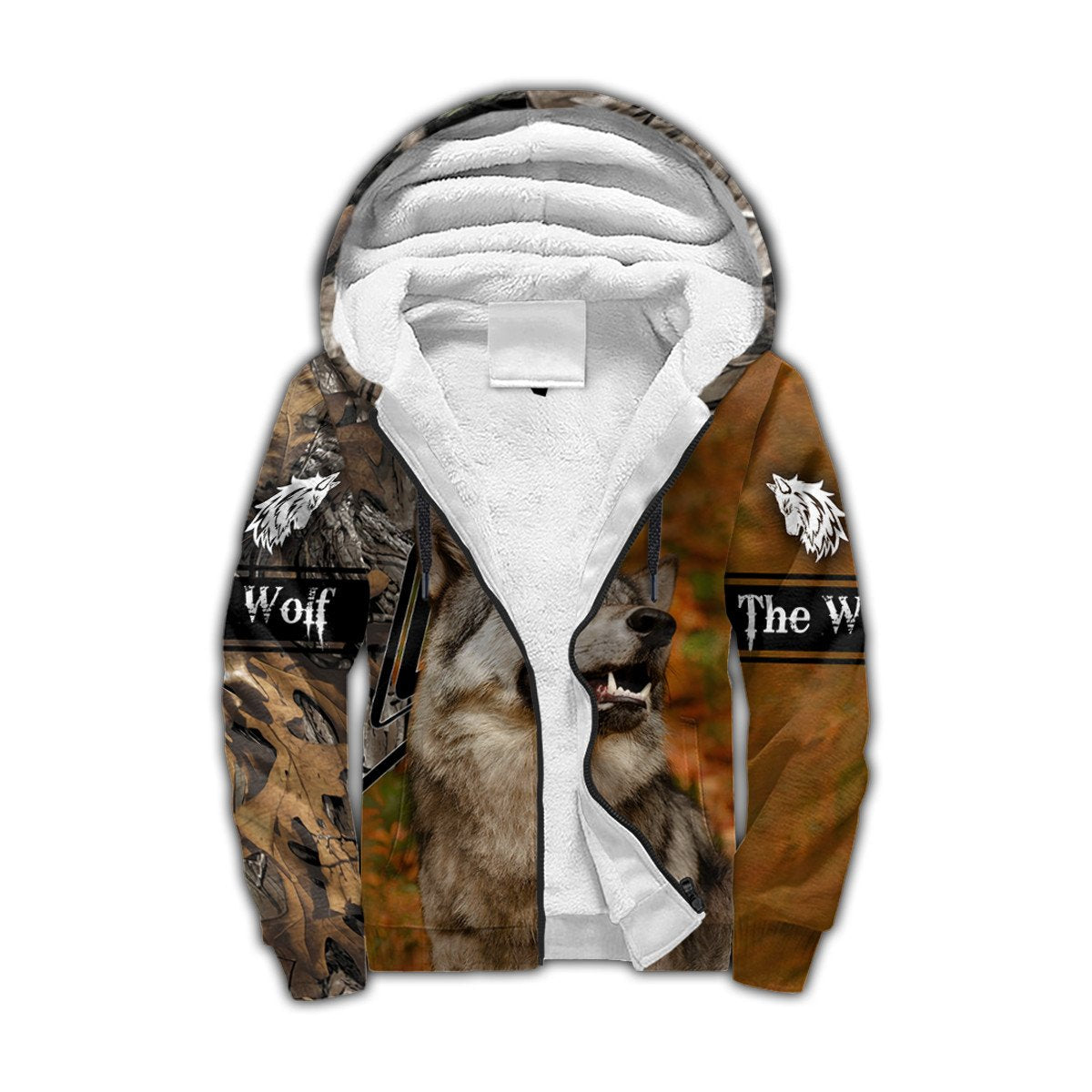 Gray Wolf 3D All Over Printed Unisex Deluxe Hoodie ML