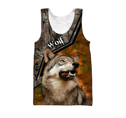 Gray Wolf 3D All Over Printed Unisex Deluxe Hoodie ML