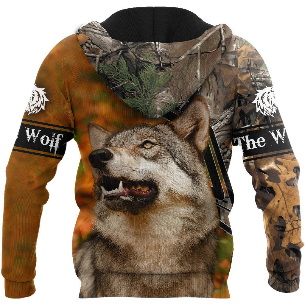 Gray Wolf 3D All Over Printed Unisex Deluxe Hoodie ML