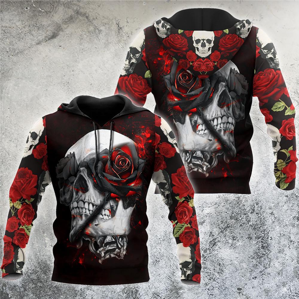 Skull & Rose Hoodie For Men And Women VP26122005