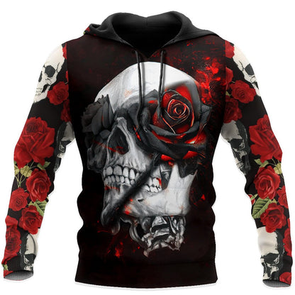 Skull & Rose Hoodie For Men And Women VP26122005
