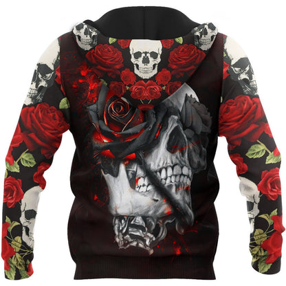 Skull & Rose Hoodie For Men And Women VP26122005