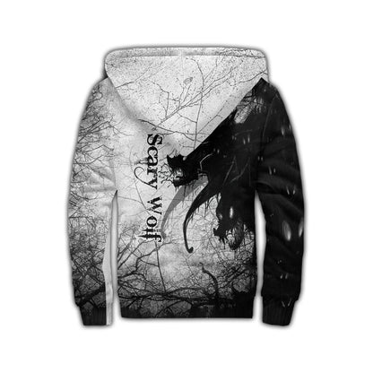 Scary Wolf 3D All Over Printed Unisex Deluxe Hoodie ML