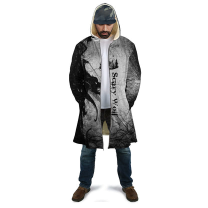 Scary Wolf 3D All Over Printed Unisex Deluxe Hoodie ML