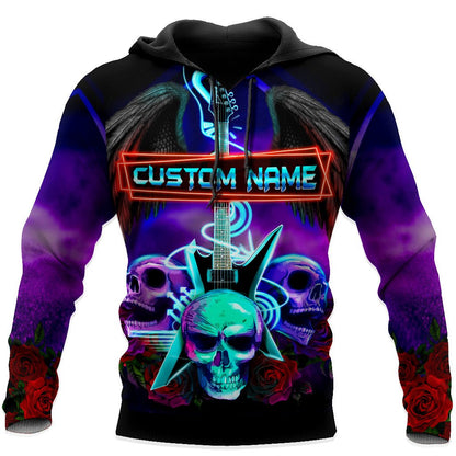 Customize Name Skull Rock Hoodie For Men And Women VP28122001HHND