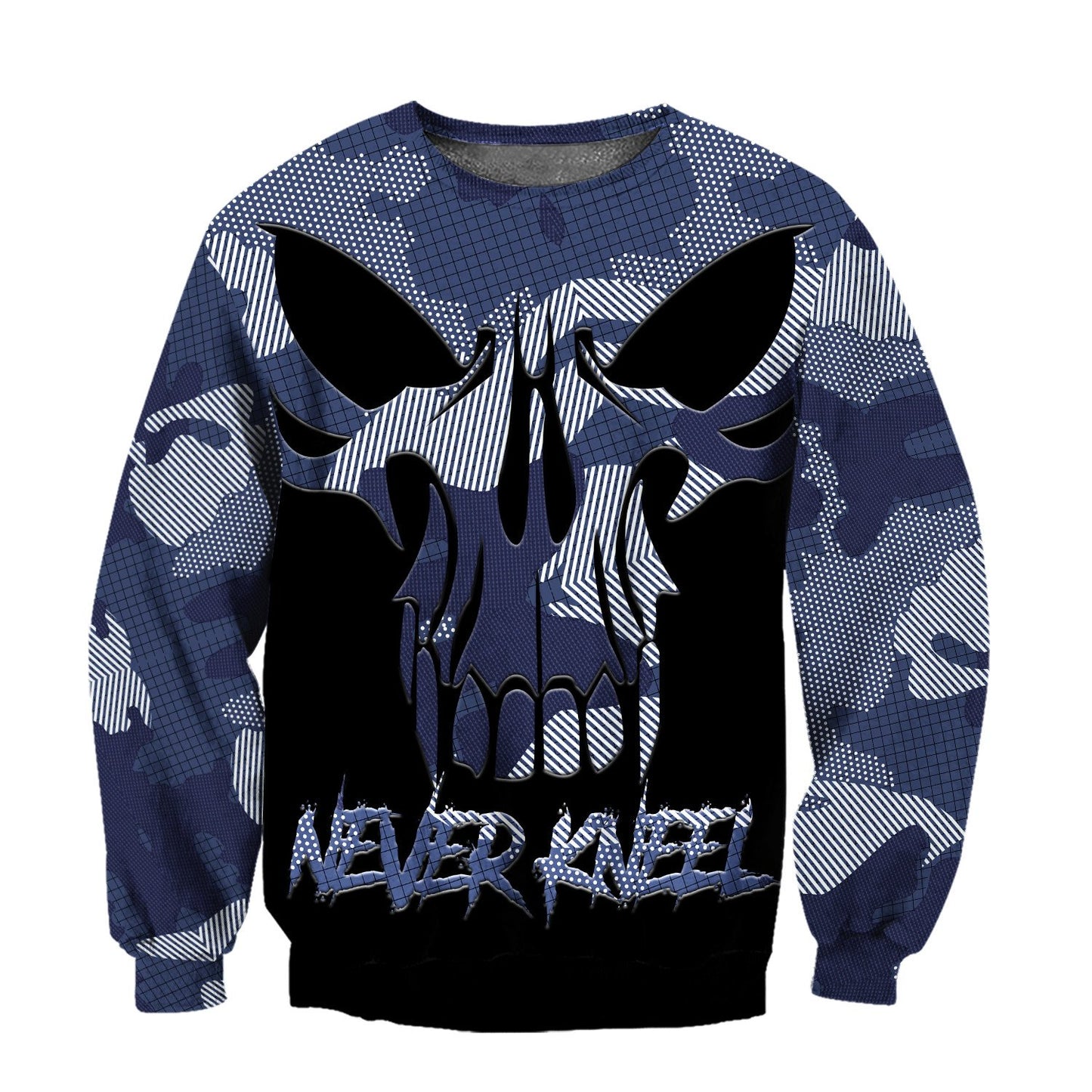 Blue Camo Skull Hoodie For Men And Women TNA12282003