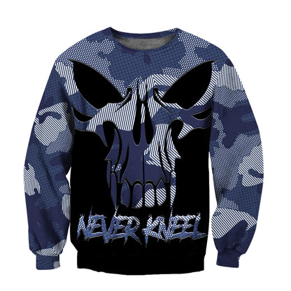 Blue Camo Skull Hoodie For Men And Women TNA12282003