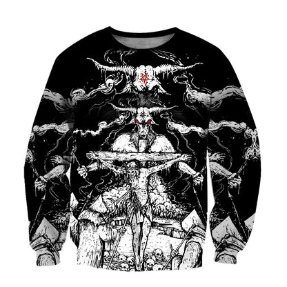 Skull Satanic And Cross Hoodie For Men And Women VP30122001