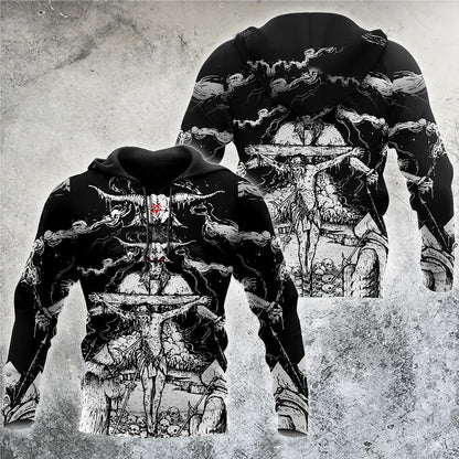 Skull Satanic And Cross Hoodie For Men And Women VP30122001