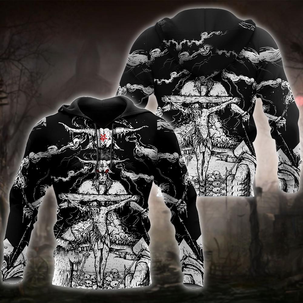 Skull Satanic And Cross Hoodie For Men And Women VP30122001