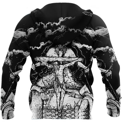 Skull Satanic And Cross Hoodie For Men And Women VP30122001