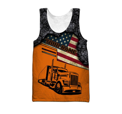 Personalized Name Trucker 3D All Over Printed Shirts For Men and Women