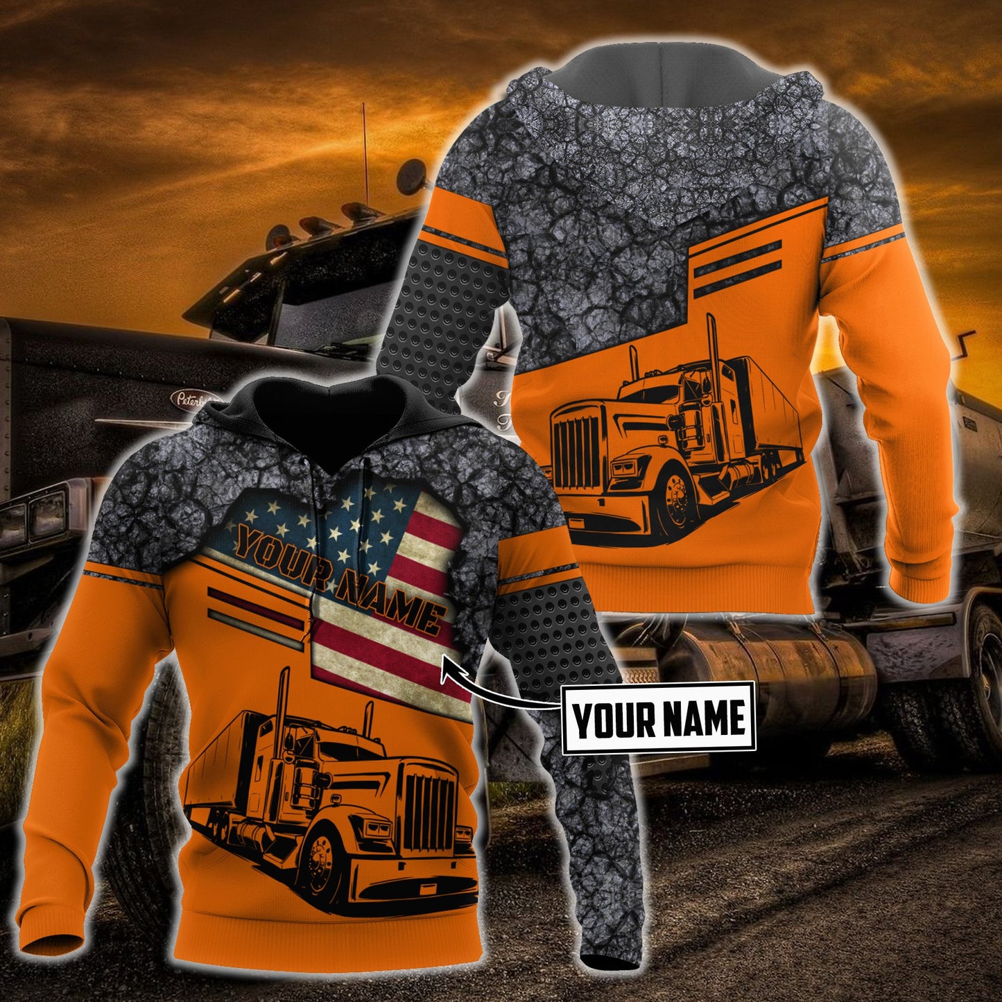 Personalized Name Trucker 3D All Over Printed Shirts For Men and Women