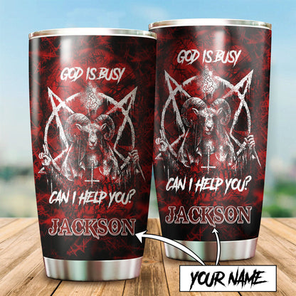 Customize Name Skull Satanic Steel Tumbler MH31122004