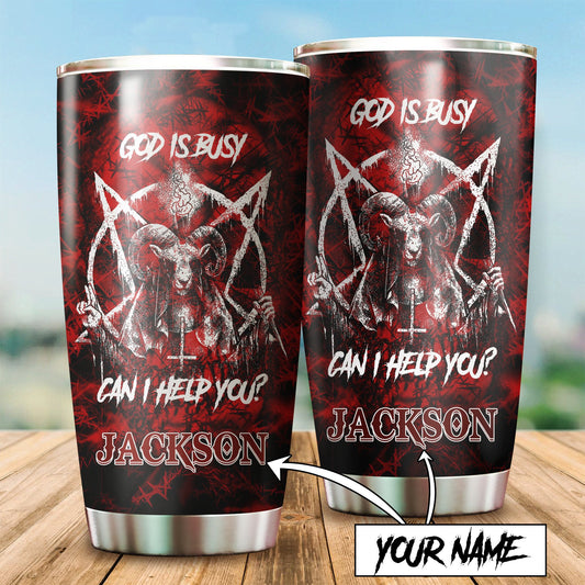 Customize Name Skull Satanic Steel Tumbler MH31122004