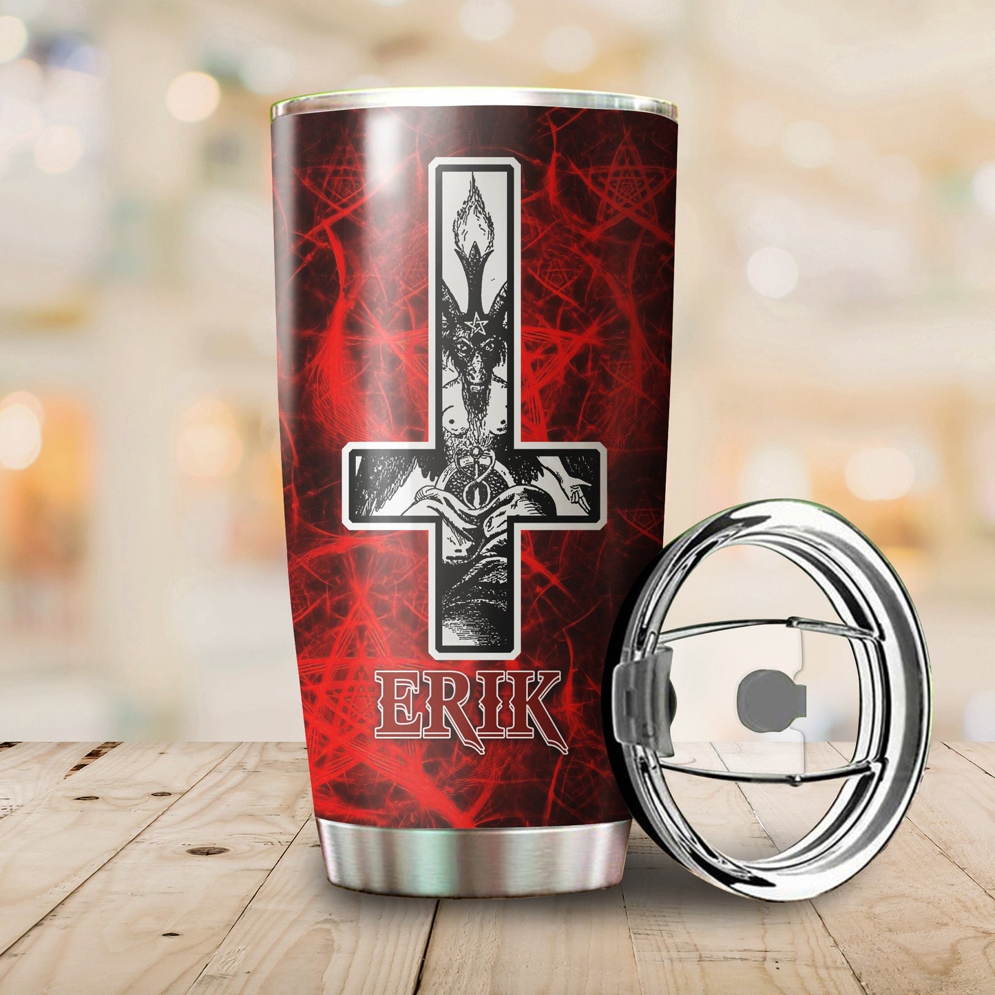 Customize Name Skull Satanic Steel Tumbler MH31122003