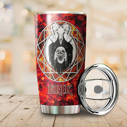 Customize Name Skull Satanic Steel Tumbler MH31122002