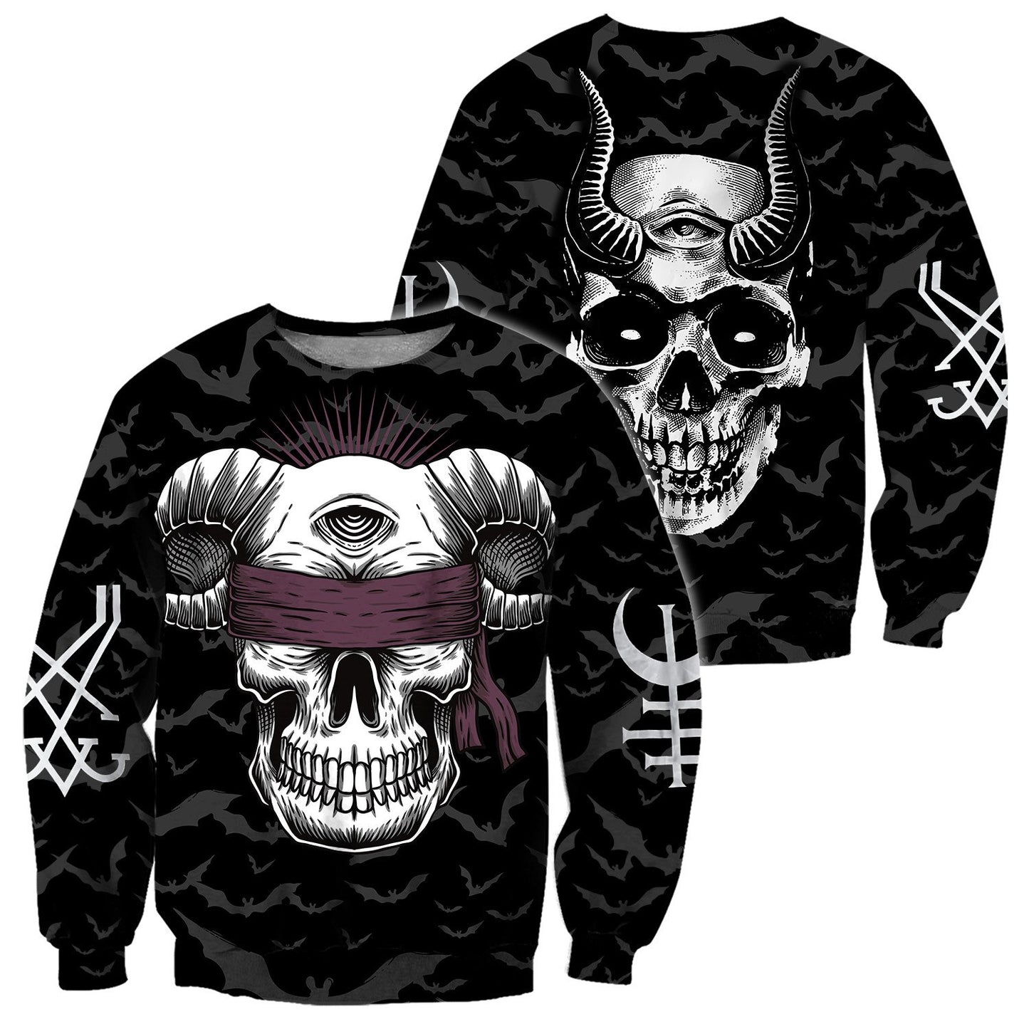 Skull Satanic Hoodie For Men And Women TNA04012101