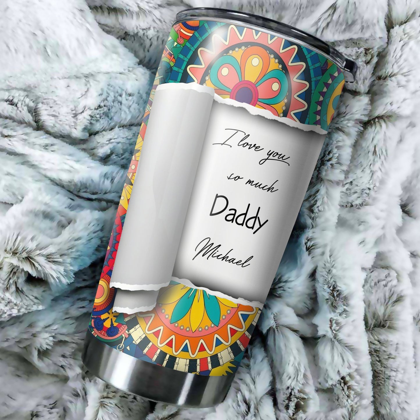 Customize Name For Daddy Hippie Steel Tumbler PD04012102