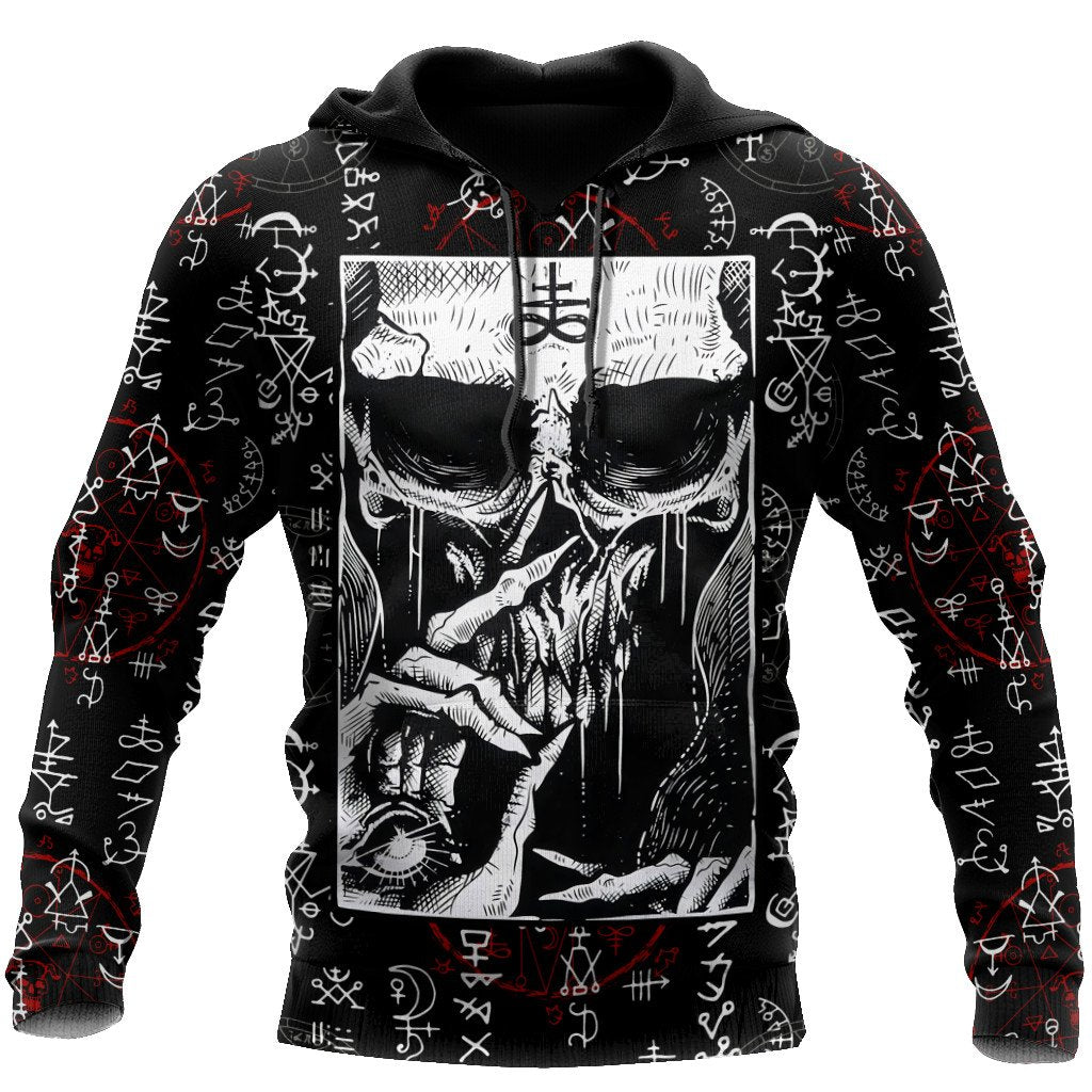 Silence Skull Satanic Hoodie For Men And Women