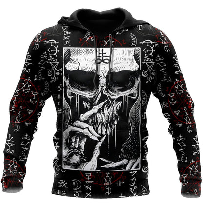 Silence Skull Satanic Hoodie For Men And Women