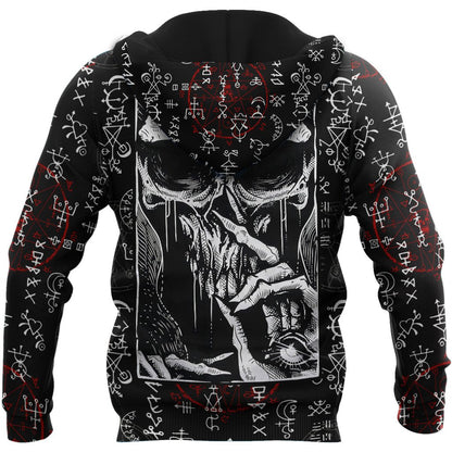 Silence Skull Satanic Hoodie For Men And Women