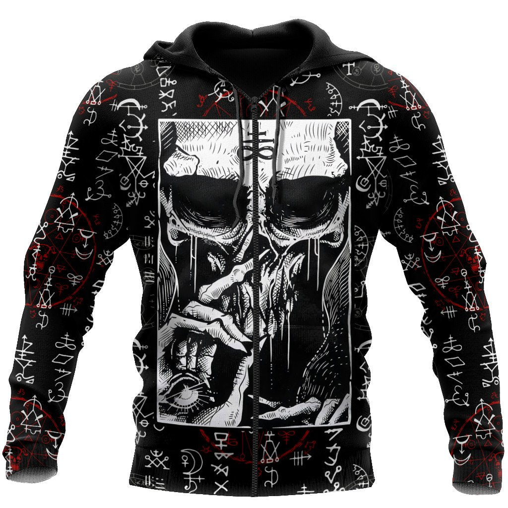 Silence Skull Satanic Hoodie For Men And Women
