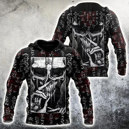 Silence Skull Satanic Hoodie For Men And Women