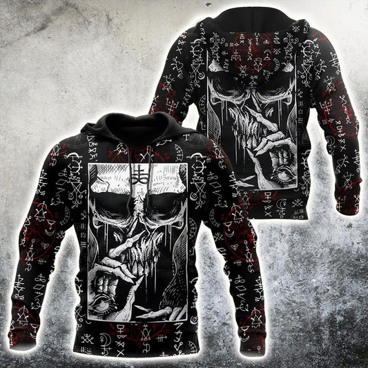 Silence Skull Satanic Hoodie For Men And Women