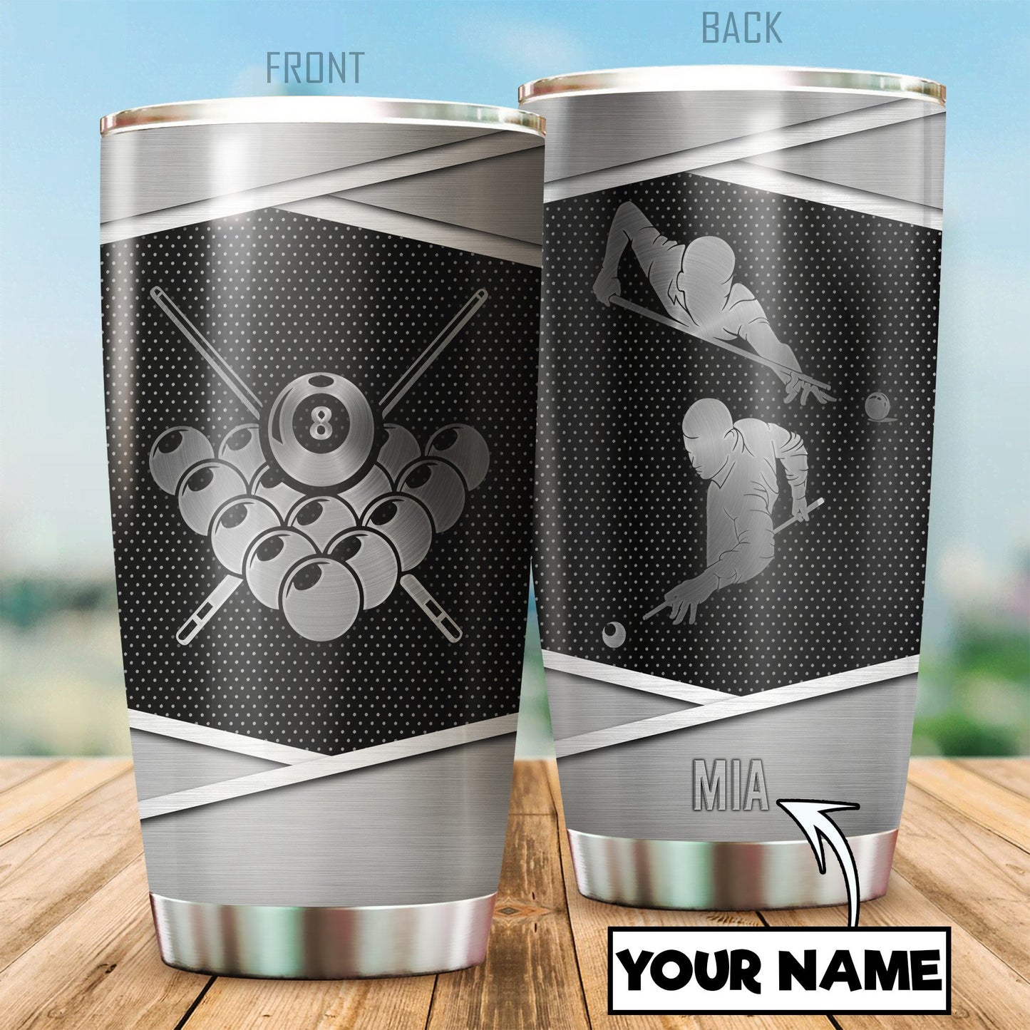 Customize Name Billiard Steel Tumbler MH06012005