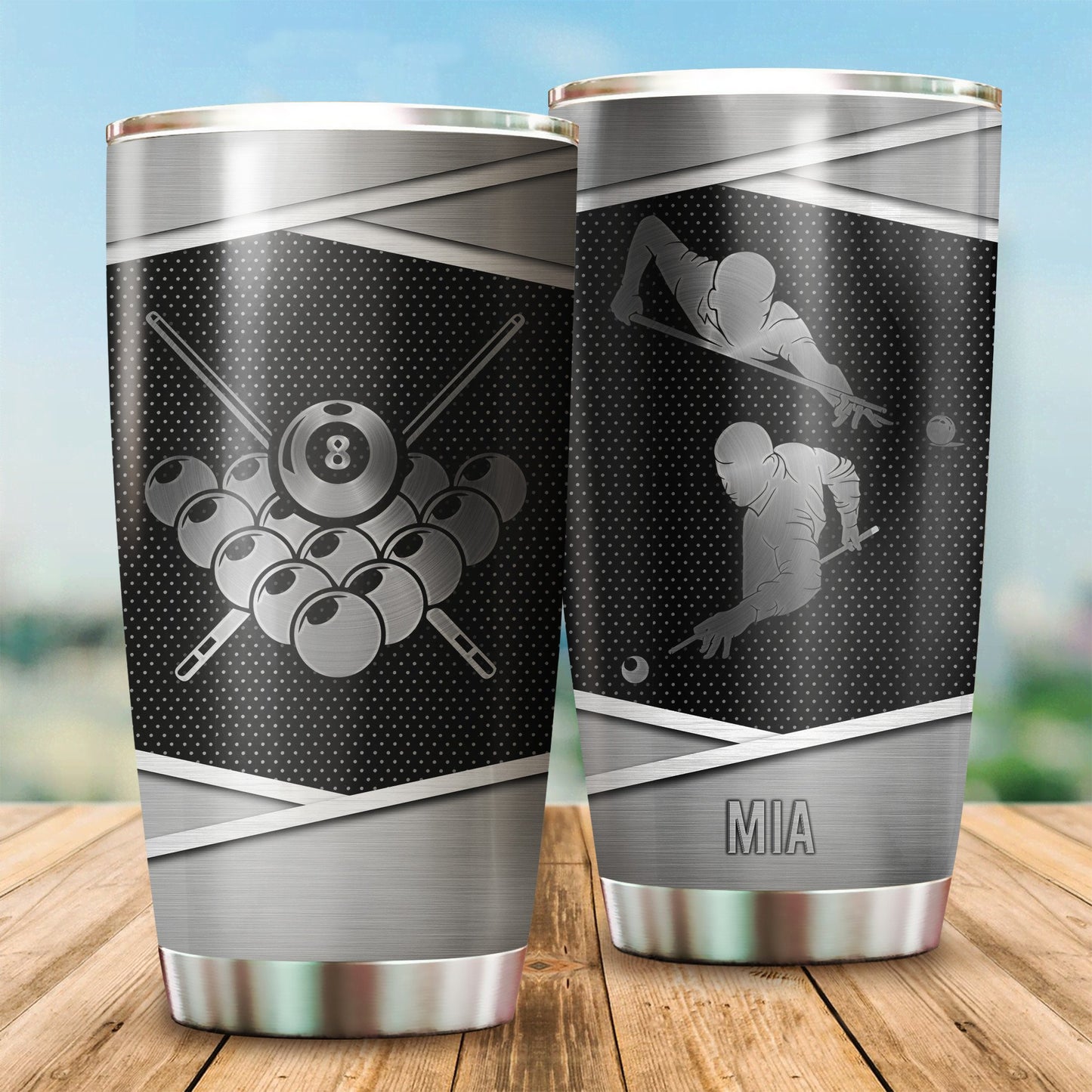 Customize Name Billiard Steel Tumbler MH06012005