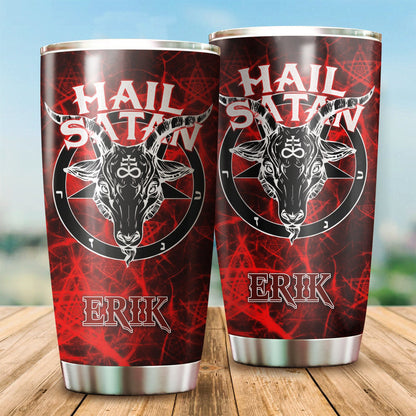 Customize Name Skull Satanic Steel Tumbler MH06012002
