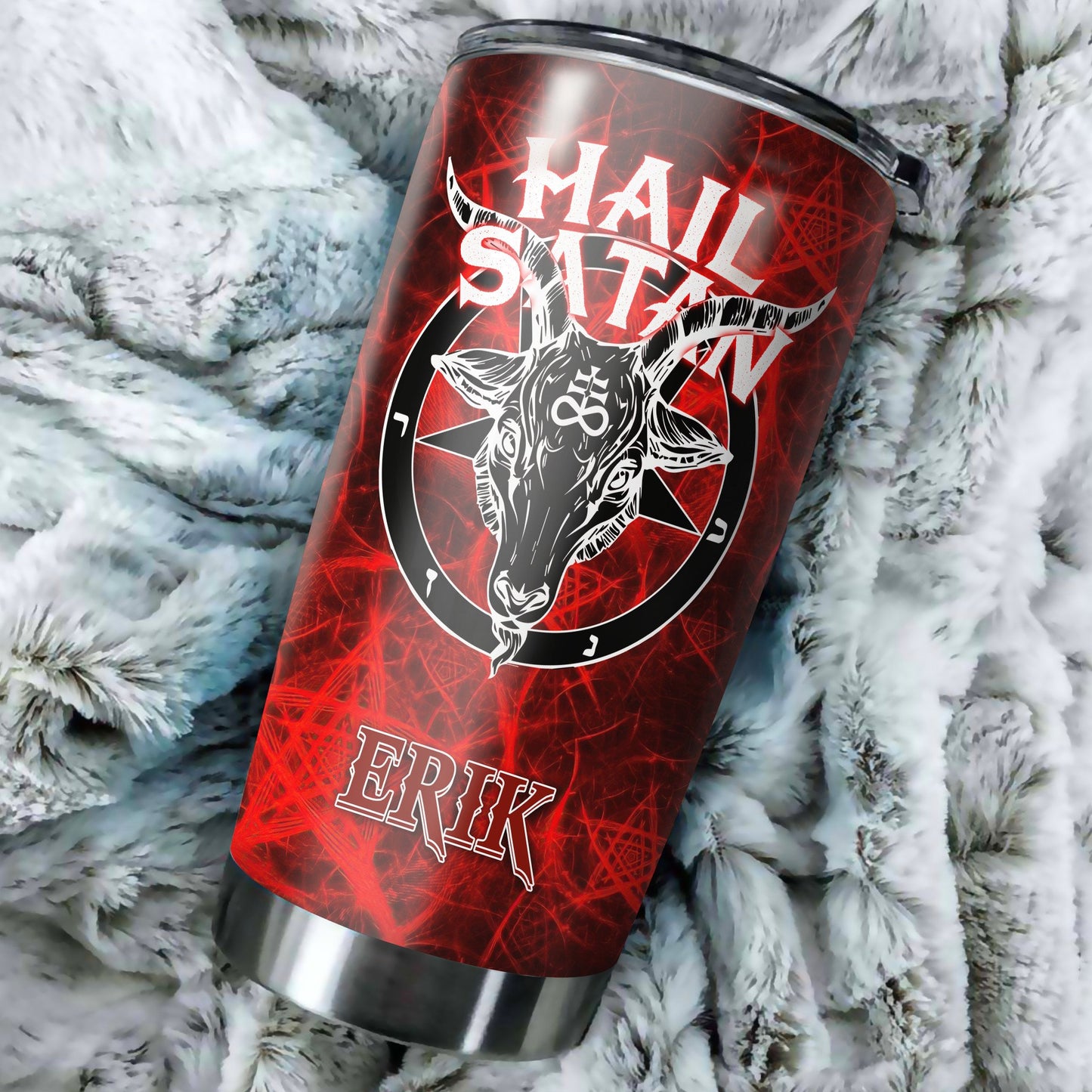 Customize Name Skull Satanic Steel Tumbler MH06012002