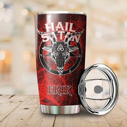 Customize Name Skull Satanic Steel Tumbler MH06012002