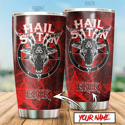 Customize Name Skull Satanic Steel Tumbler MH06012002
