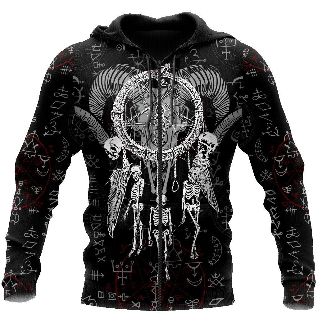 Dreamcatcher Skull Satanic Hoodie For Men And Women TNA06012106ND