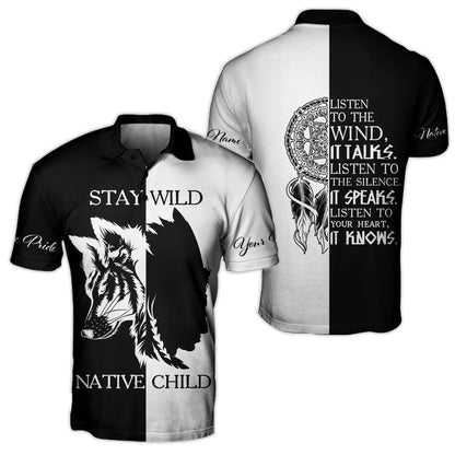 Custom Name Wolf Native Pride 3D All Over Printed Unisex Shirt