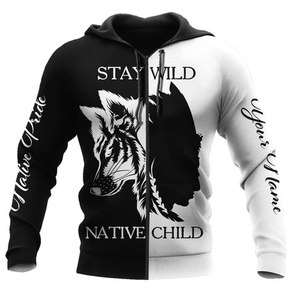 Custom Name Wolf Native Pride 3D All Over Printed Unisex Shirt