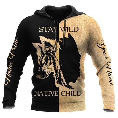 Custom Name Wolf Native Pride 3D All Over Printed Unisex Shirt